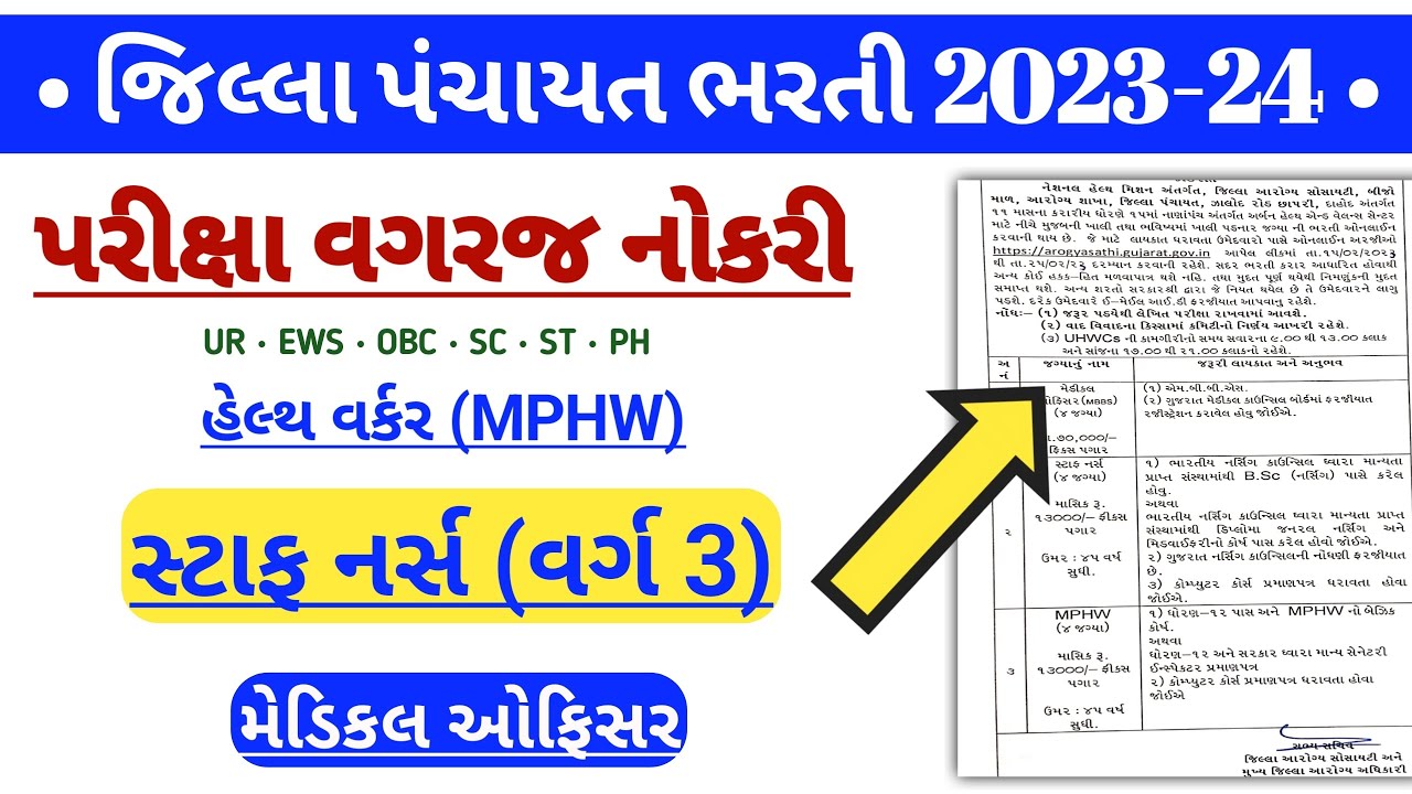 Gujarat Staff Nurse New Vacancy 2023 Mphw Bharti in Gujarat