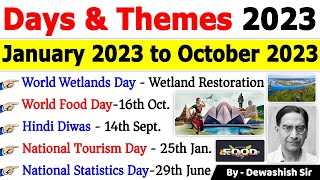 Days And Themes 2023 | January to October 2023 | Important Days 2023 Trick #currentaffairs2023 screenshot 4