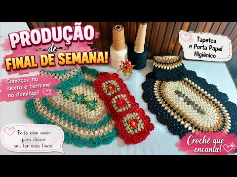 ✨WEEKEND PRODUCTION 💖 I made crocheted rugs and toilet paper holders |✨