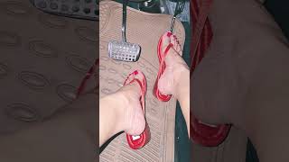new red flipflops try on in the car #shorts