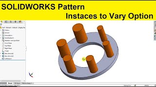 Solidworks Pattern with Instances to Vary Option