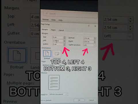 BAGAIMANA CARA MEMBUAT MARGIN 4433 DI WORD? #microsoft #wordforbeginners #pemula