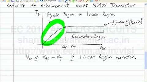Lecture 7 - MOS Characteristics continued, linear and saturation regions, transconductance
