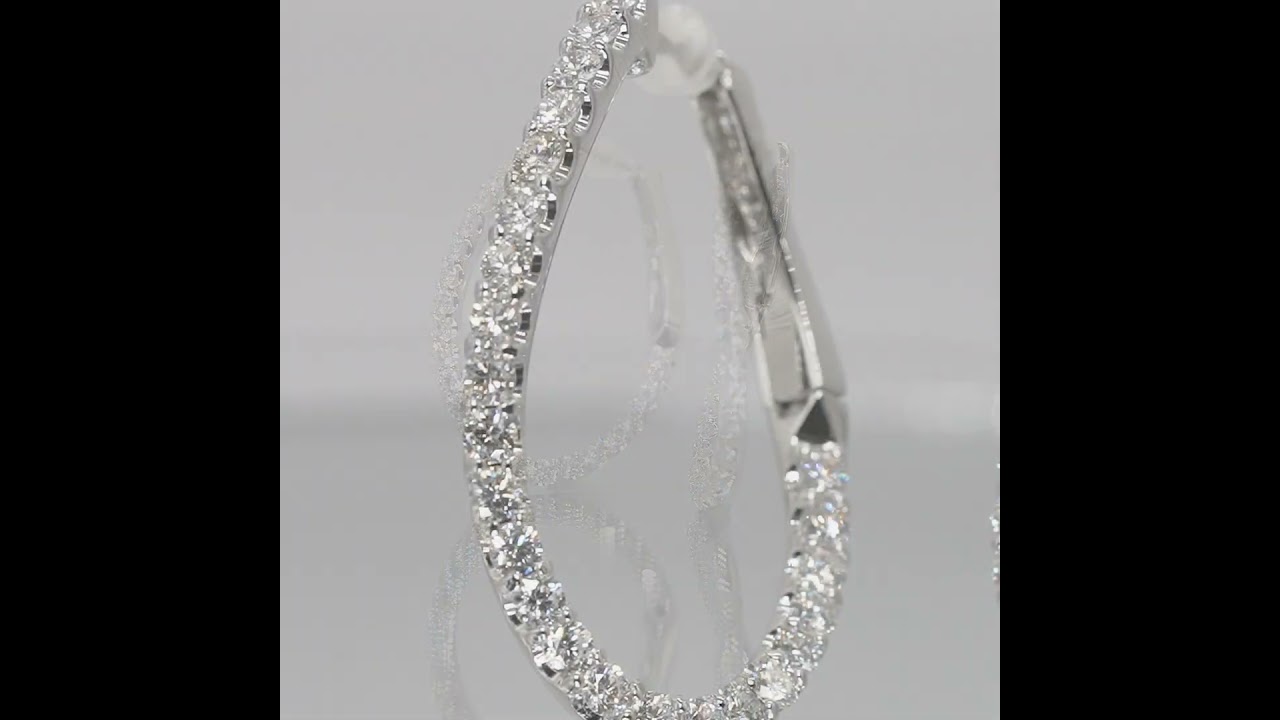 ウェーブデザイン ダイヤモンドピアス D 2.00ct Pt900 BOUTIQUE LINE