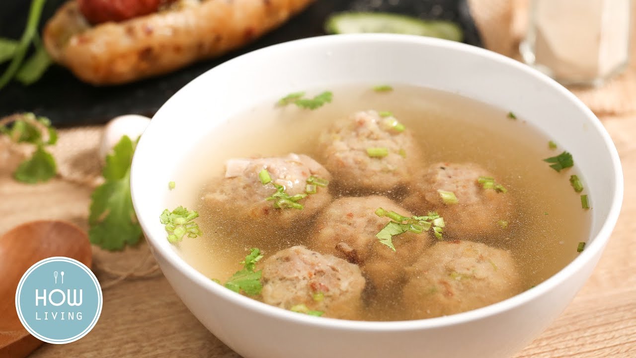 豬肉貢丸做法 【夜市小吃】台式貢丸湯食譜影片 Meat Ball Soup Taiwanese Street Food │美味生活 HowLiving