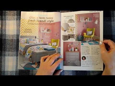ASMR | Gum Chewing Whisper Ramble & Magazine Reading, Page Turning Sounds!