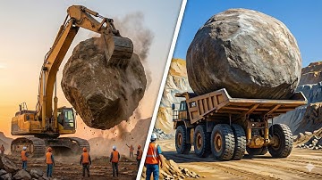 Unleashing Power: Wheel Loader Lifts Massive Stone Blocks! 🚨