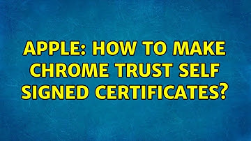 Apple: How to make Chrome trust self signed certificates?