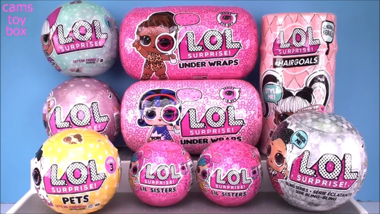 LOL New Surprise DOLLS HairGoals Under Wraps PETS LIL SiSters Series 1 3 4  5 Unboxing TOYS BLING 