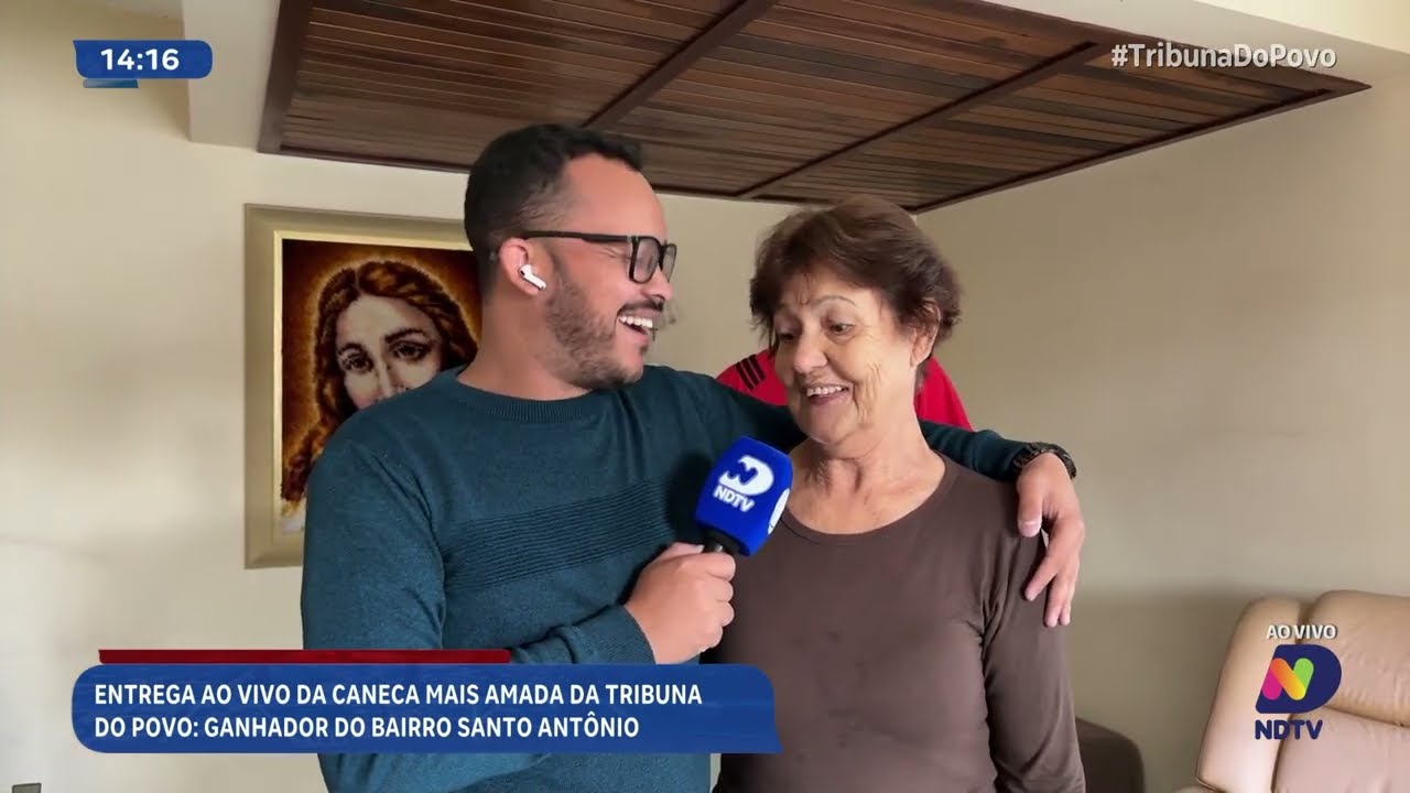 Entrega ao vivo da caneca da Tribuna do Povo movimenta Santo Antônio
