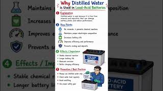 Why distilled water is used in lead acid battery#shorts#electrical#education#battery#maintenance