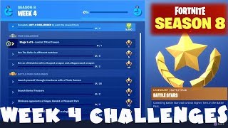 (Chapter 1) ALL Week 4 Challenges Guide - Fortnite Battle Royale Season 8 (2019)