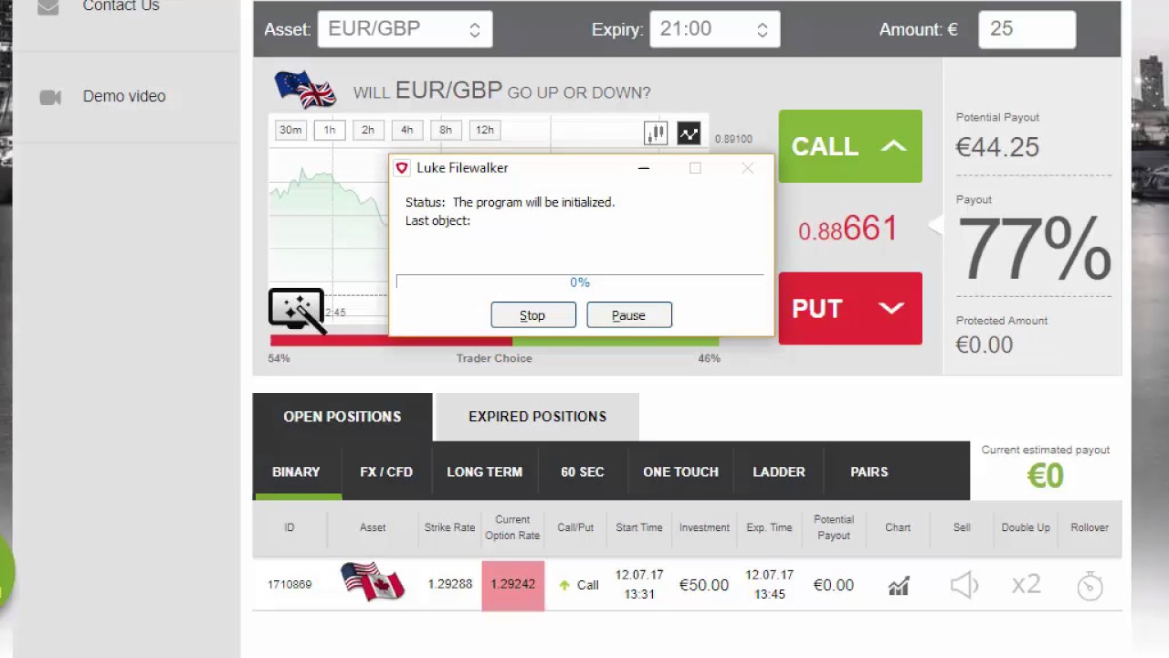 Auto Binary Signals (Main ABS) Video 1 Live Trading - July 12th 2017