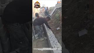 Amazing Retaining Wall Block Installation Process | Slope Protection Construction Skills