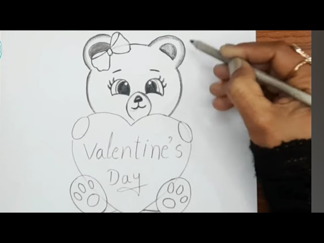 Teddy Bear Holding Heart Drawing - Drawing.rjuuc.edu.np