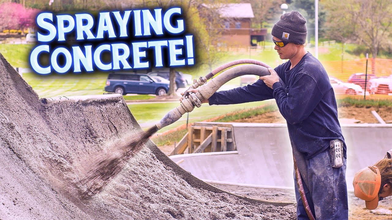 Spraying Concrete - How New Concrete Skateparks Are Built!