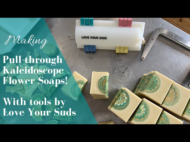 Kaleidoscope Soap making Kit Molds, Pull Through Discs, Rods, bottles
