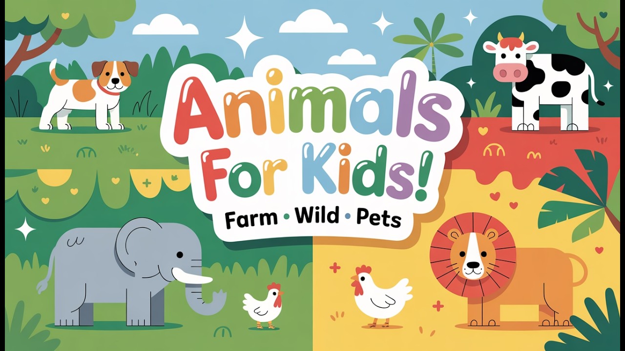 Animals for Kids 🐶 Farm, Wild & Pet Animals | Animal Names & Sounds | Learn With Miss Melon