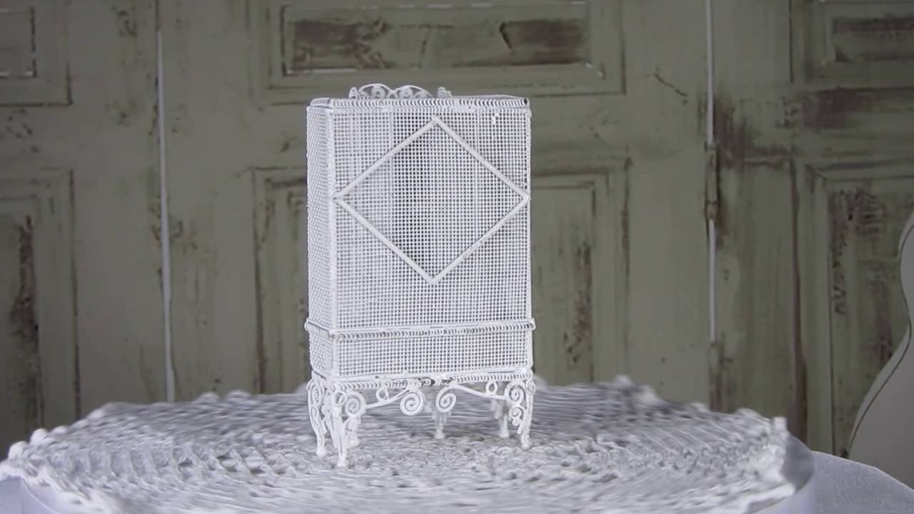 Miniature Сupboard Dollhouse Tiny Fancy Furniture, Dollhouse Furniture Wire White Metal