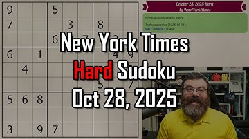 NYT Hard Sudoku Walkthrough | Oct 28, 2025