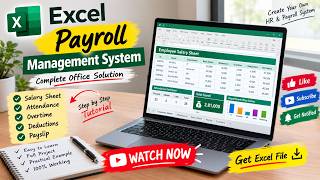 Excel Payroll Management System | Salary Sheet, Attendance, Overtime & Payslip Generator