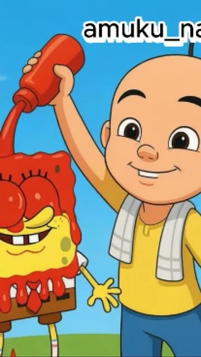 upin & spongebob laighing together #shortclip #animation #fypyoutube