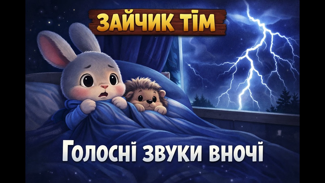 Зайчик Тім і голосні звуки в кімнаті🌙| Казка перед сном для дітей