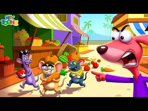Açgözlü Fareler, Bir Köpeğin Meyve Dükkanını Yağmalıyor! | Rat-a-Tat | Komik Karikatür