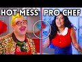 Hot Mess Tries to Keep Up With a Professional Chef! | Hot Mess Express | Snackable