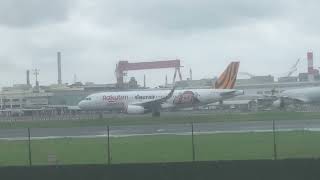 台灣虎航A320-232(A320)編號B-50018樂天桃猿彩繪窄體客機滑行至🇹🇼KHH高雄小港27跑道頭