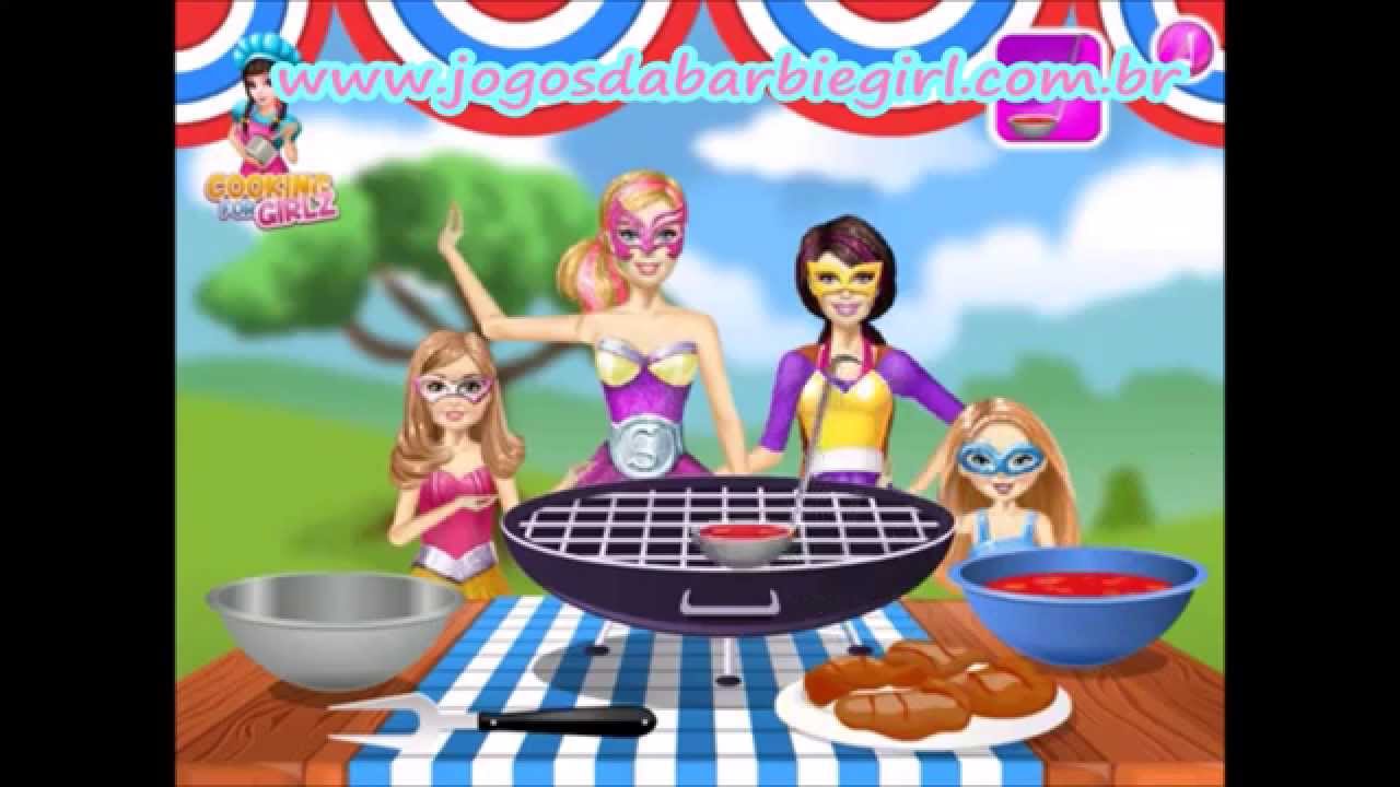 Barbie e a Partir Definir a Partir de Jogo com Churrasco