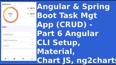 Angular CLI Setup, Material, Chartjs, ng2charts - Angular & Spring Boot Task Mgt App (CRUD) - Part 6
