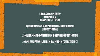 LAB ASSIGNMENT 2 [CHAPTER 5] - GROUP 5 | FIN534 - SESSION 2 2020/2021 Profile