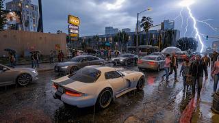 Cozy Rainy Night Drive Through Los Santos | GTA V POV Sleep ASMR | 10 Hours
