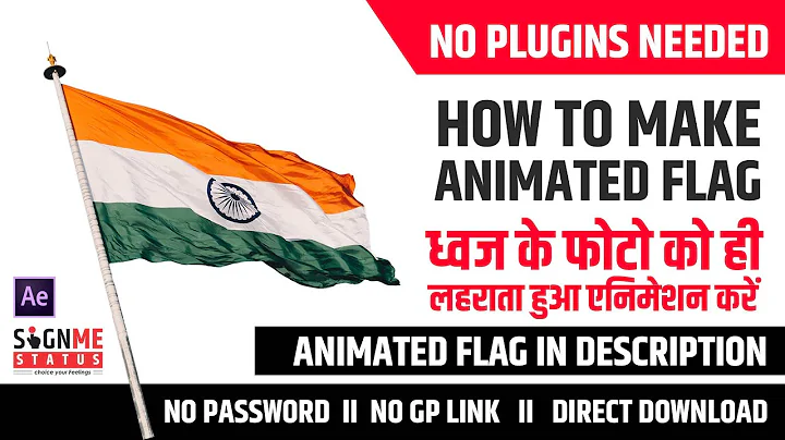FLAG ANIMATION TUTORIAL I How to make animated Flag I after effects I Easy  (No plugins needed)