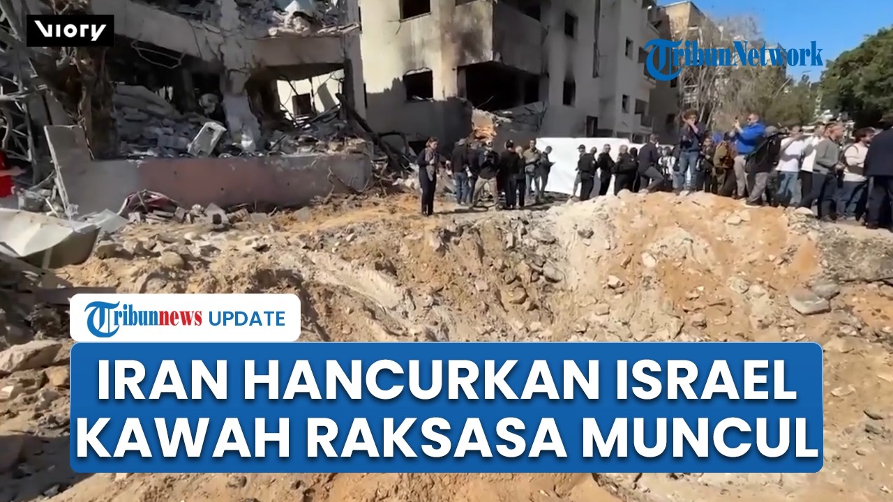 Teheran Kian Ganas! Puluhan Rudal Iran Hujani Langit Israel Ciptakan Kawah Besar, Apartemen Runtuh