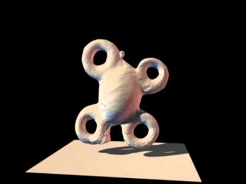 3D Morphing: a 4-hole Torus morphs to a Greek Sculpture
