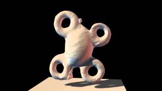 3D Morphing: a 4-hole Torus morphs to a Greek Sculpture