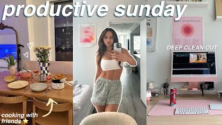 PRODUCTIVE SUNDAY RESET VLOG | morning routine, deep cleaning my apartment, \& what i eat in a day!