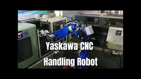 CNC Pneumatic or Electric Chuck Gripper handling automation by robot with outgoing Karakuri conveyor