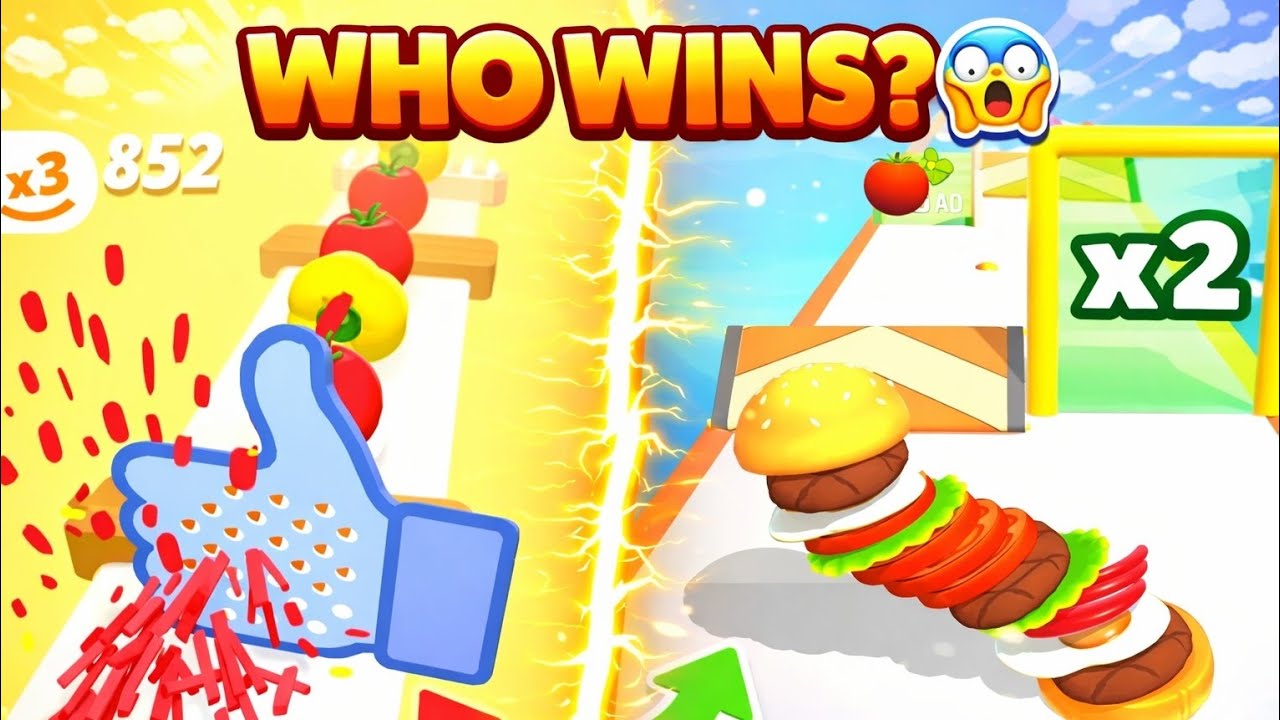 Perfect Slice VS Burger Master 😱 Who Wins the Food Run Battle?