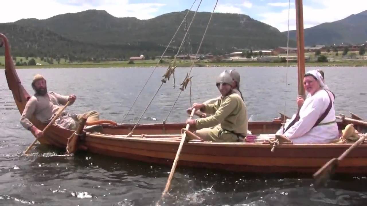 viking dragon boat in lake estes - youtube