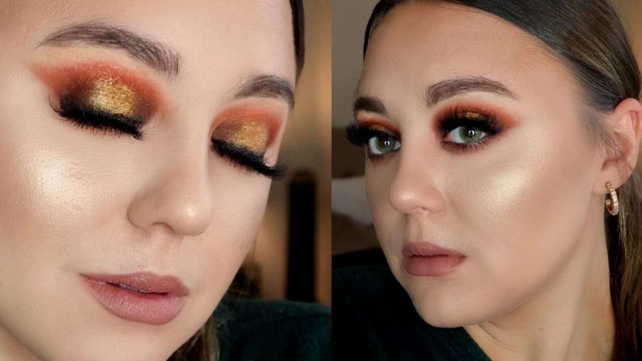 Warm Tone Makeup Tutorial for Green Eyes! (**KKW SOOO FIRE PALETTE**)