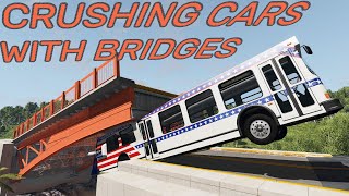 CRUSHING CARS with BRIDGES  BeamNG.drive  Bascule Bridge