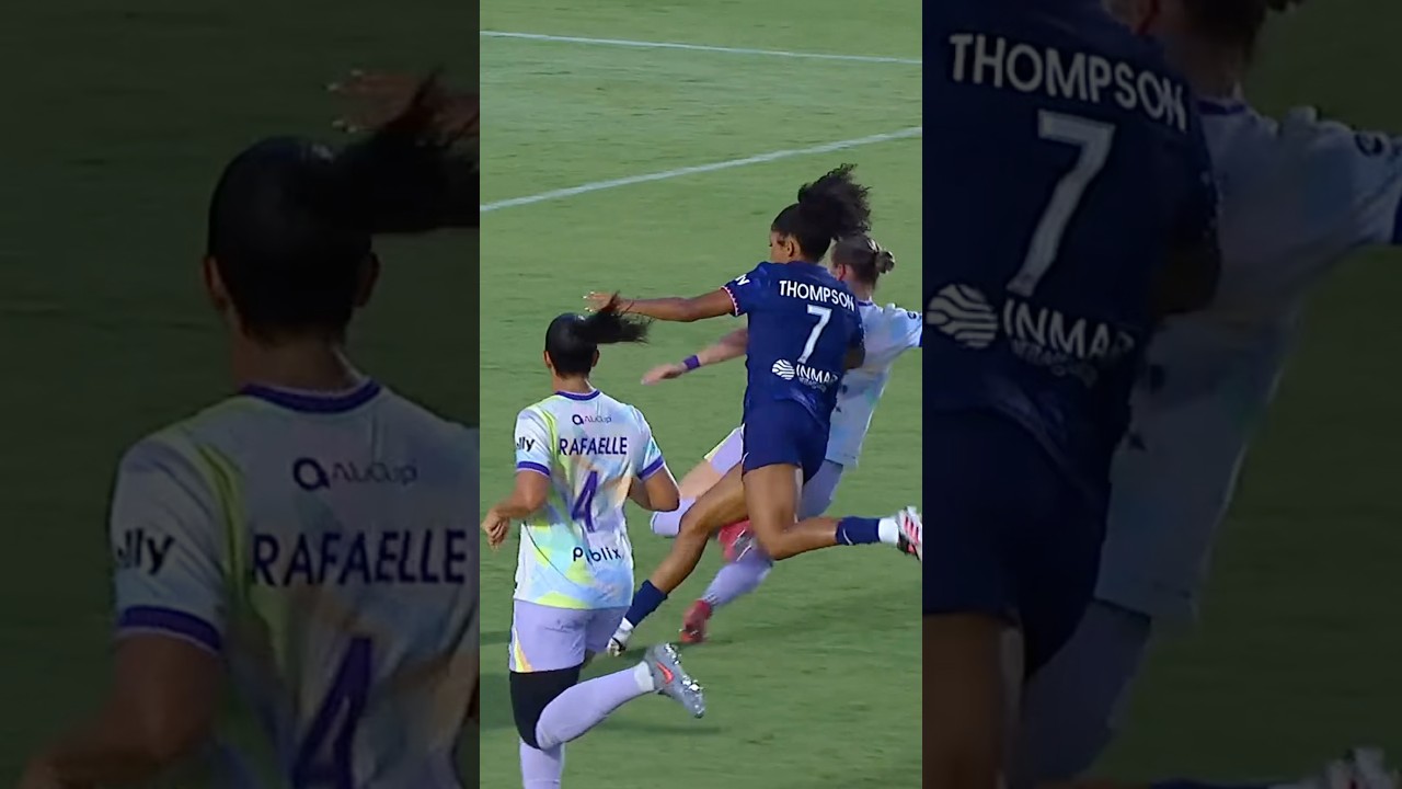 Erica Parkinson's long ball finds Lauryn Thompson on the run and the rest is history 👏 #nwsl