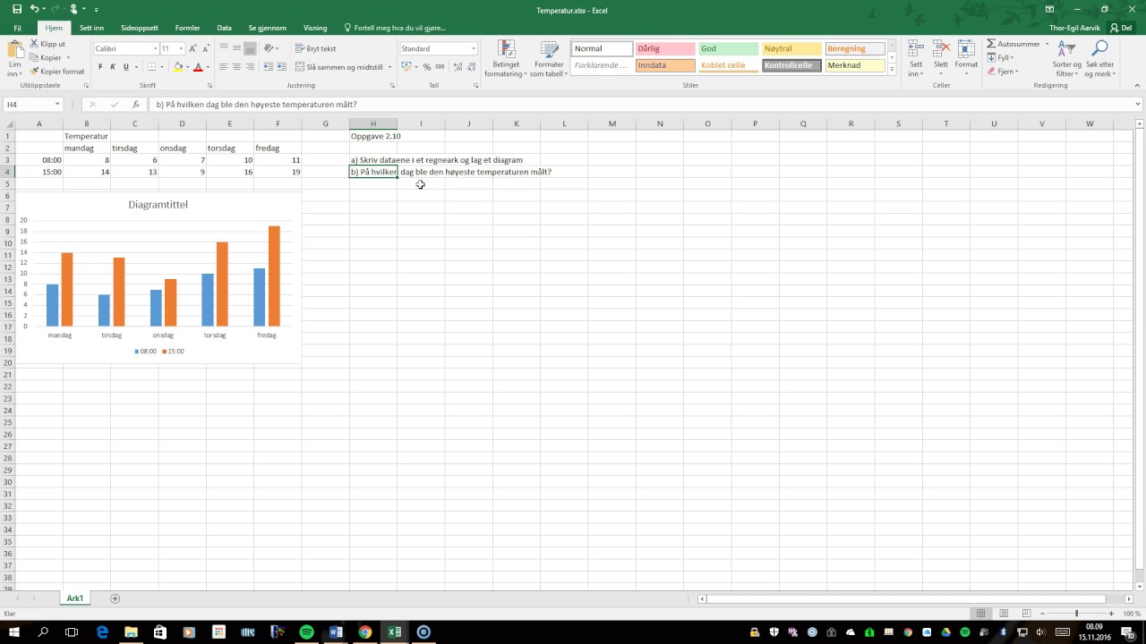 Skrive svar i Excel - YouTube