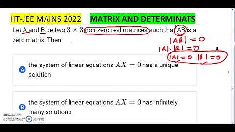 Let A and B be two 3x3 non-zero real matrices such that AB is a zero matrix. Then