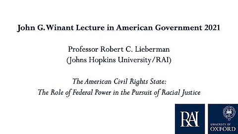 Winant Lecture 2021 - Professor Robert C. Lieberman