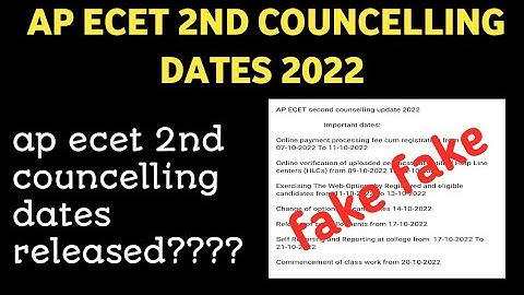 ap ecet second councelling dates 2022| ap ecet 2nd councelling notification released fake 🤥