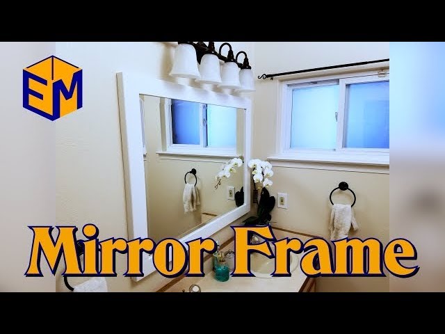 DIY Bathroom Mirror Frame for Under $10, Hello Hayley Blog